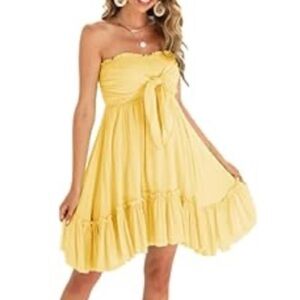 New strapless yellow dress